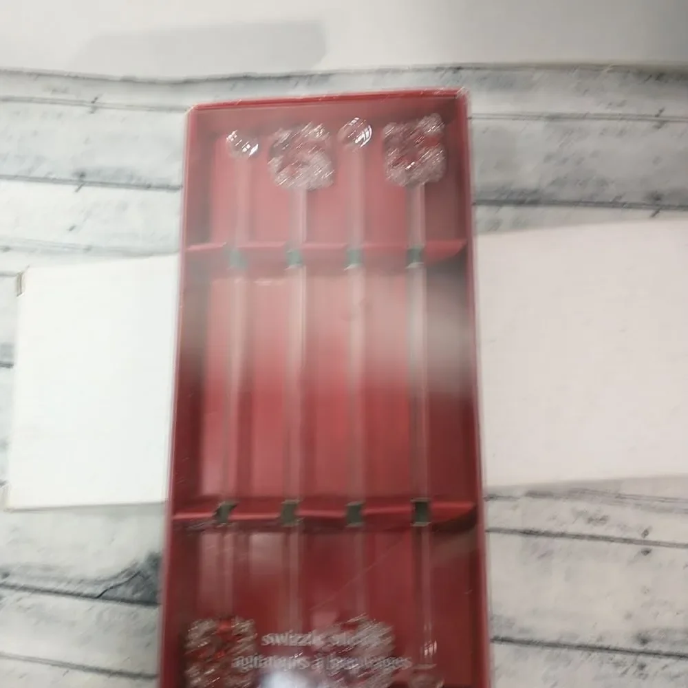 Pier 1 Imports Christmas Tree Glass Swizzle Sticks . Condition is New.